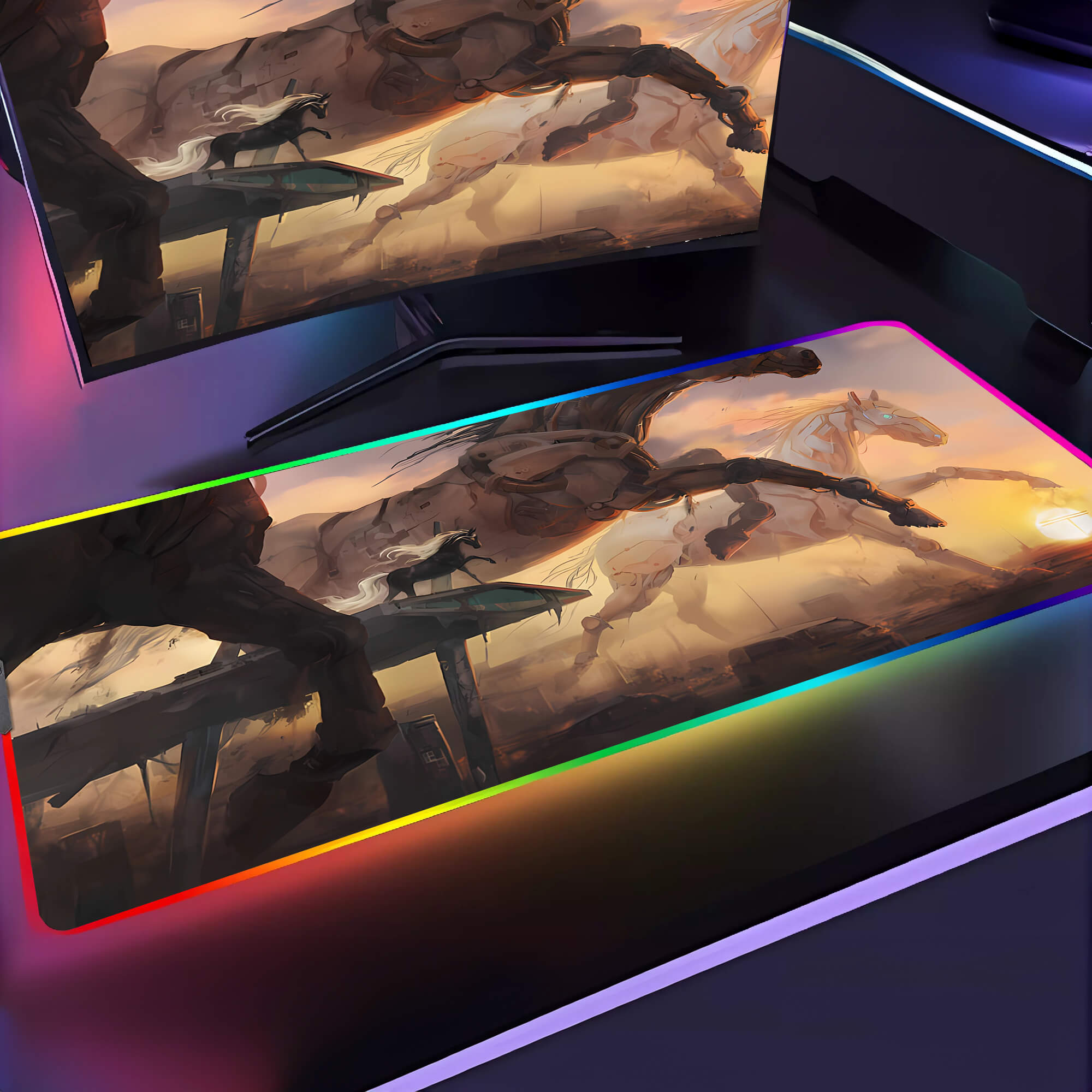 Apocalypse Dawn Horse Gaming Desk Pad