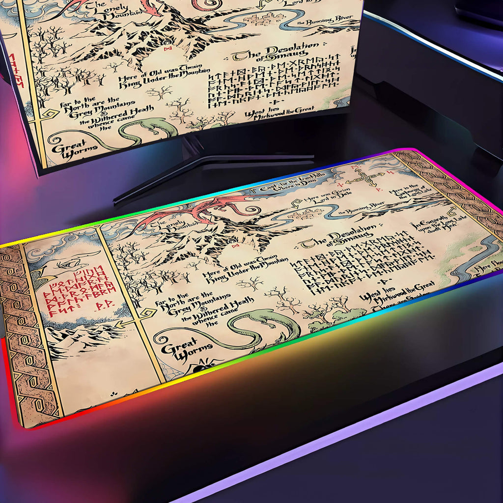 Lord of the Rings Middle Earth Map Gaming Mouse Pad XXL