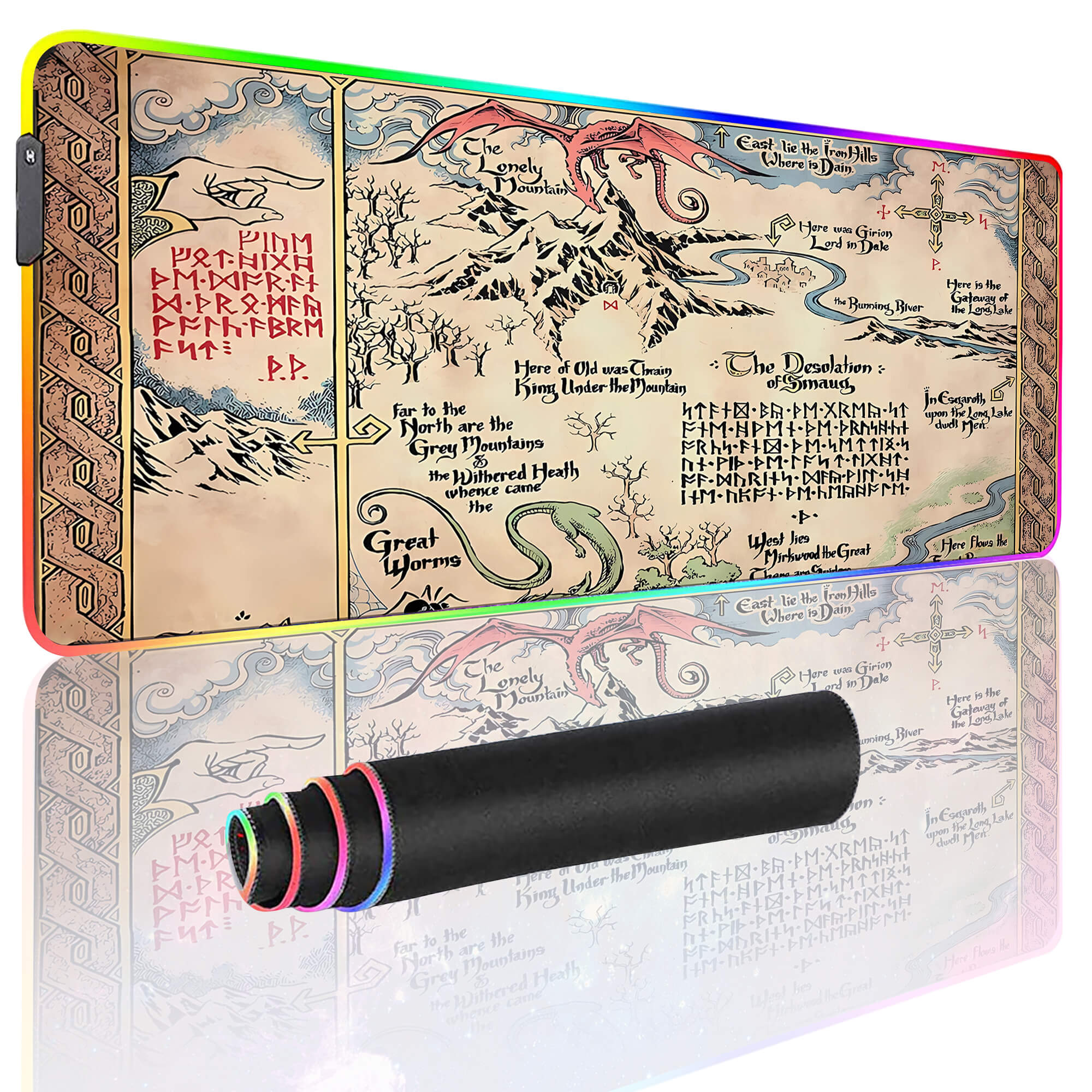 Lord of the Rings Middle Earth Map Gaming Mouse Pad XXL