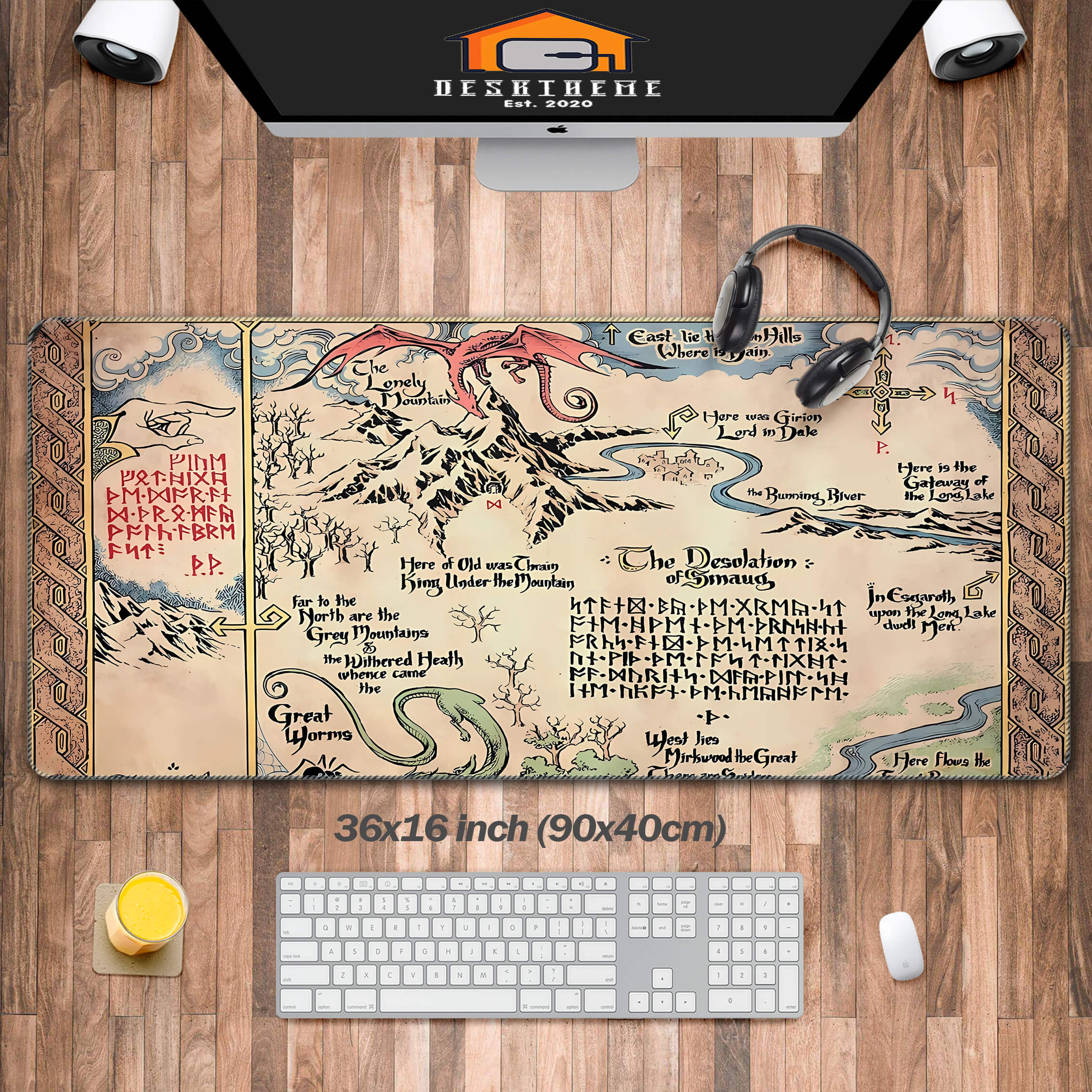 Lord of the Rings Middle Earth Map Gaming Mouse Pad XXL