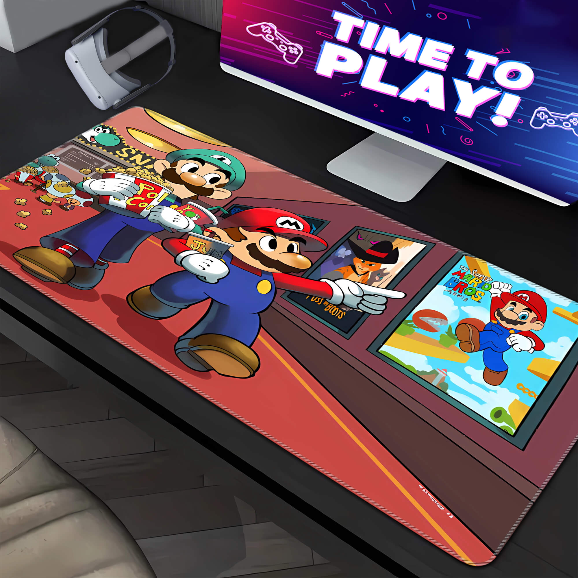 Mario and Luigi Gaming Desk Pad Large
