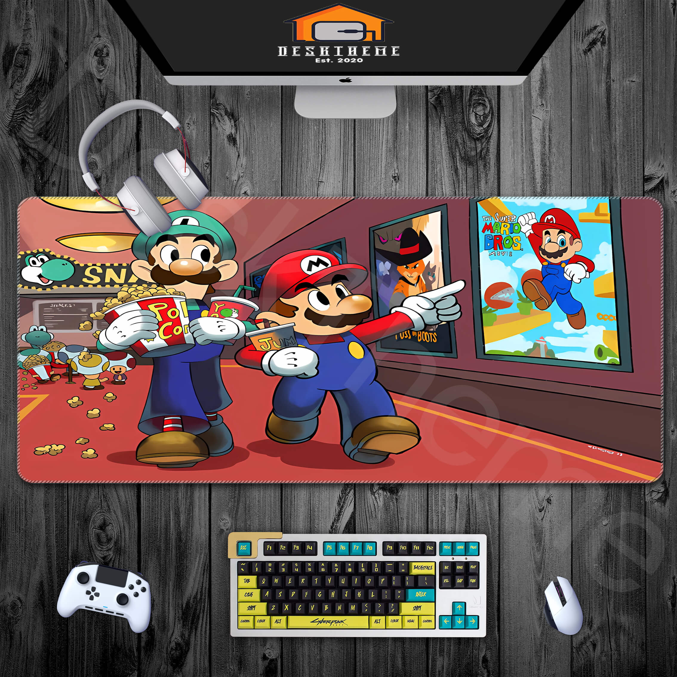 Mario and Luigi Gaming Desk Pad Large
