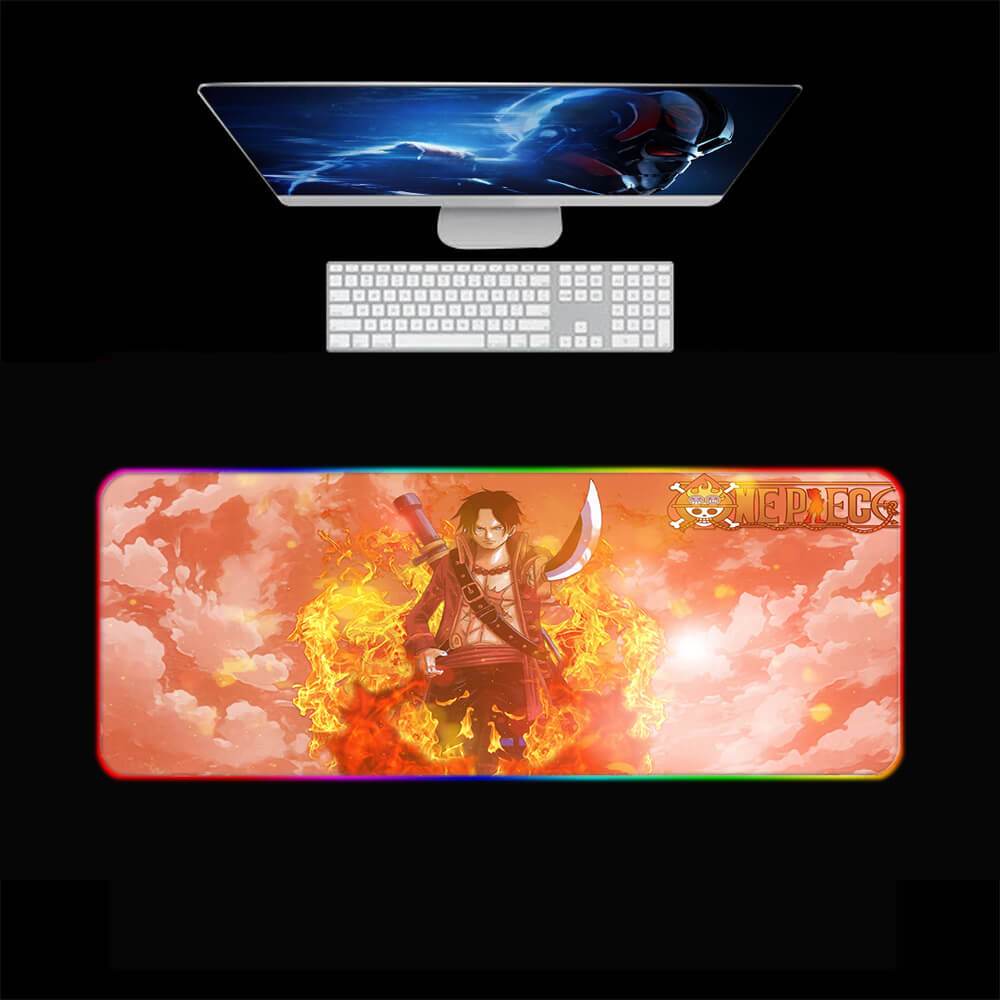 One Piece Ace RGB Gaming Mouse Pad