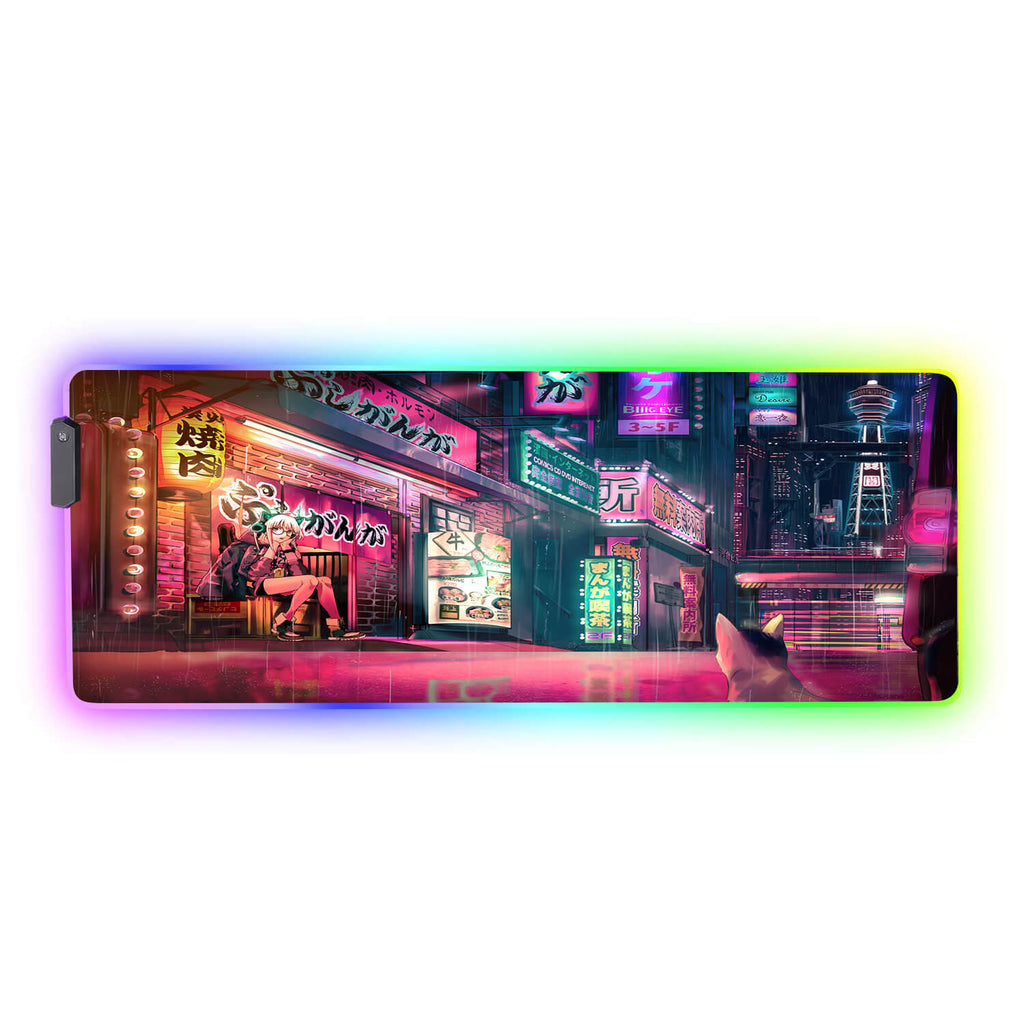 Neon Oscar City  RGB Gaming Mouse Pad