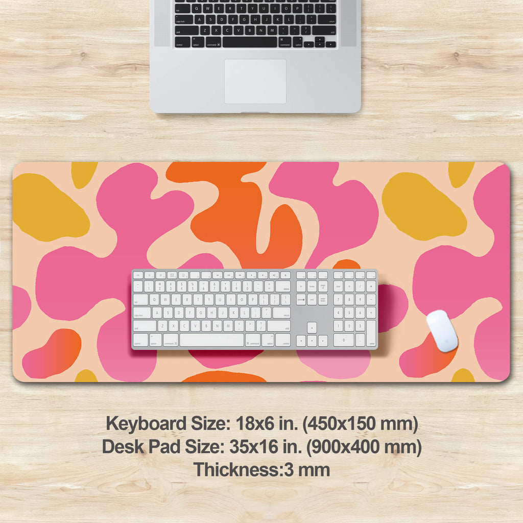 Pink Modern Abstract Pattern Desk Mat