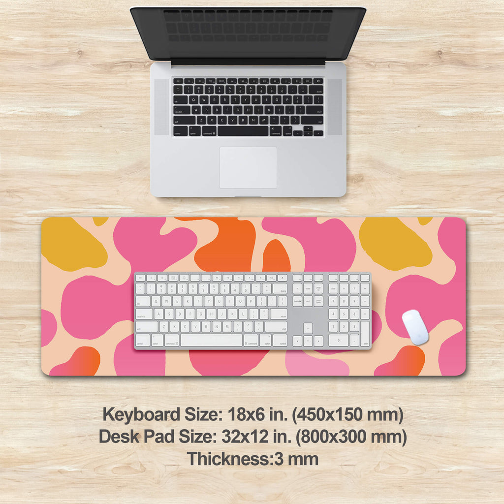 Pink Modern Abstract Pattern Desk Mat