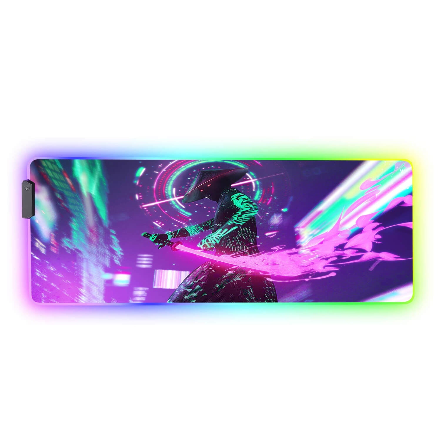 VaporWave Japanese Samurai Gaming Desk Pad