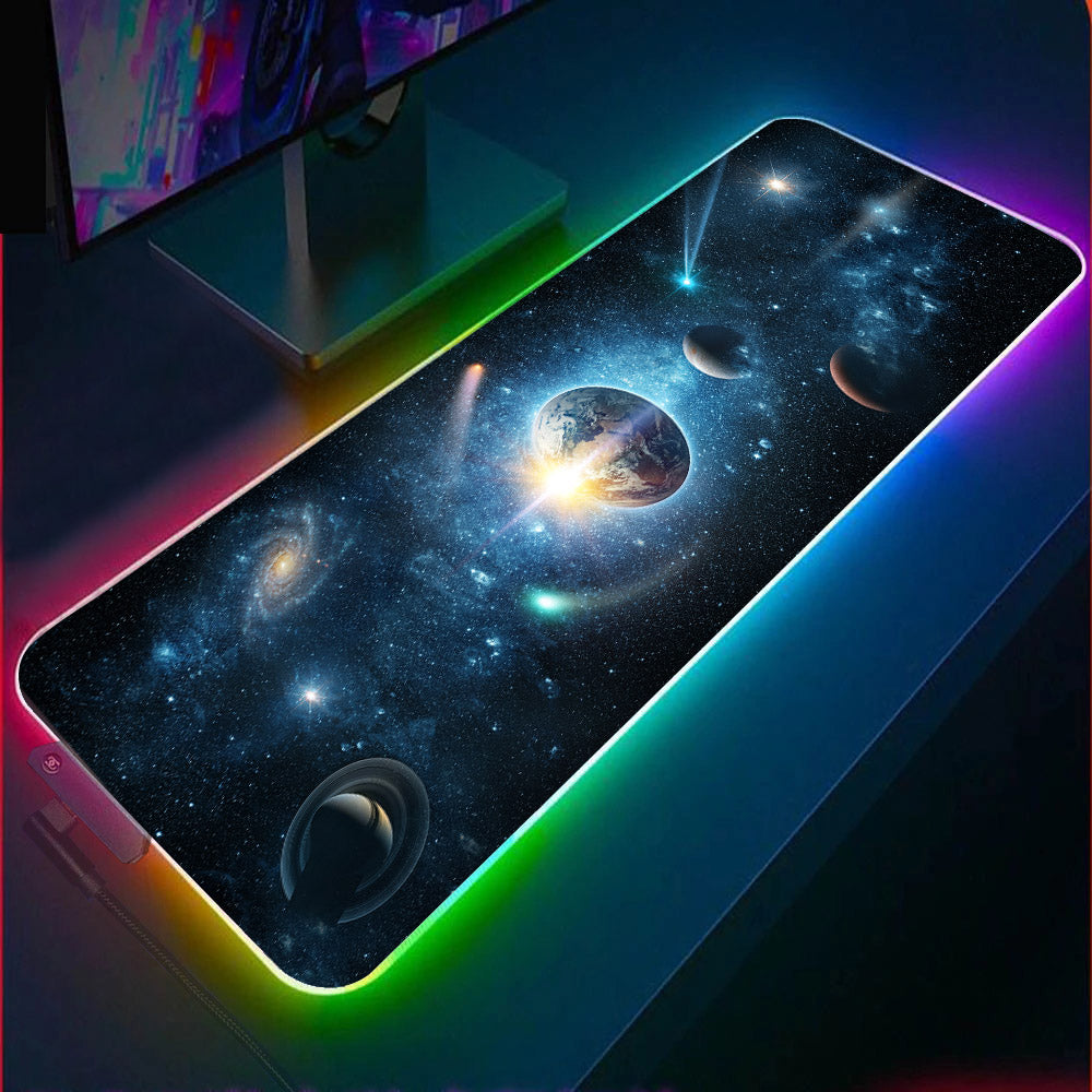 Space Planet RGB Gaming Mouse Pad