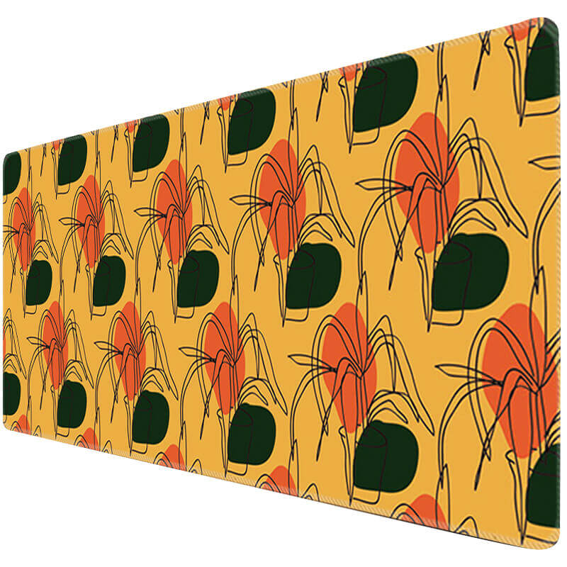 Yellow Flowers Pattern Desk Mat