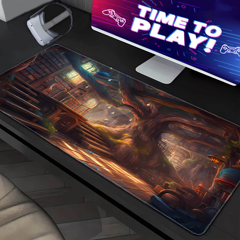Tree Library Gaming Desk Pad Large